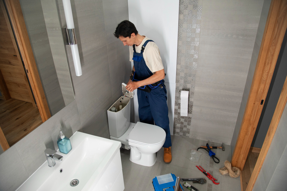 Technicien sur WC neuf
